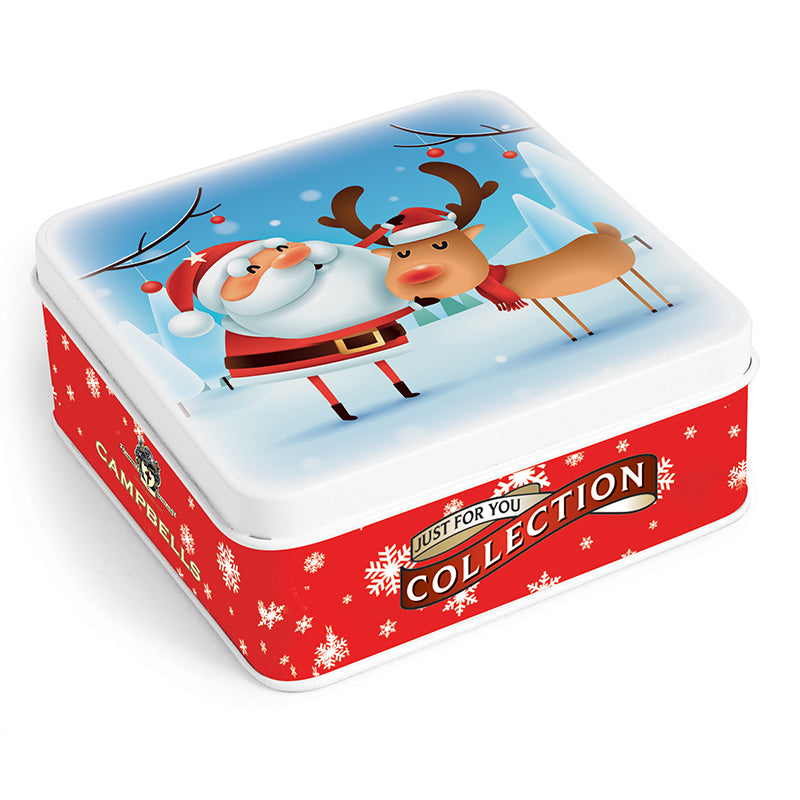 Santa & Rudolph Christmas Shortbread Fingers in Tin 90g