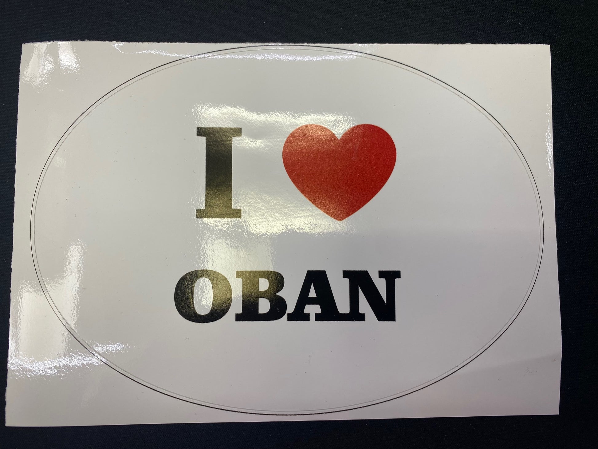 Large I Love Oban Sticker