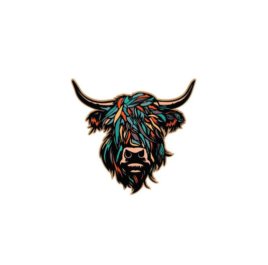 Heilan Coo Enamel Magnet - Multi Coloured