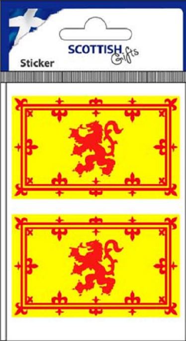 Lion Rampant Flag Mini Sticker X 2