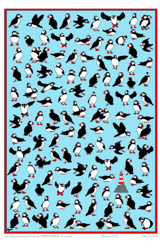 Puffin Parliament Tea towel