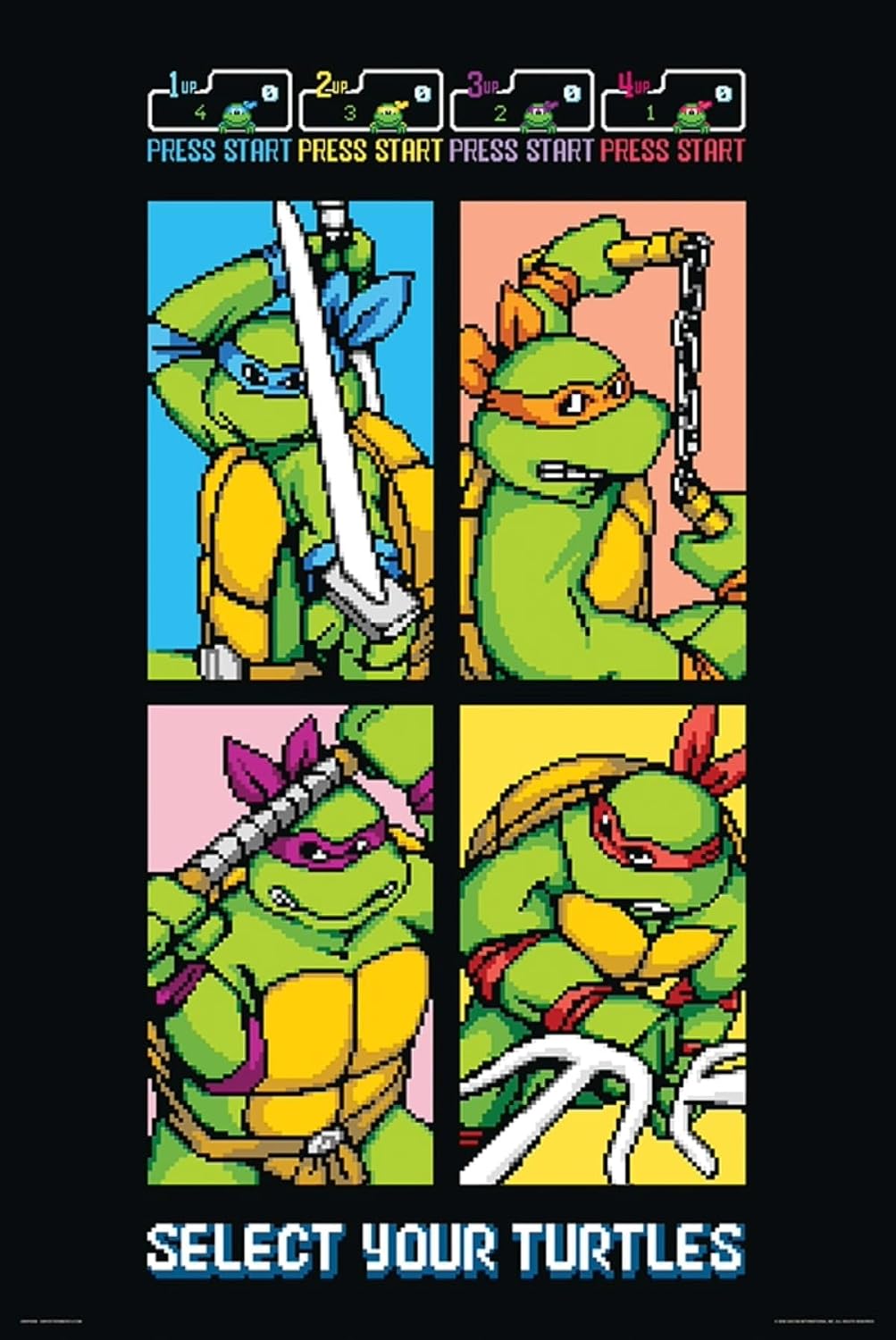 Teenage Mutant Ninja Turtles 8 Bit 61 x 91.5cm / 24.2 x 35.8 inches Maxi Poster