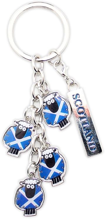 Scottish Coloured Cartoon Sheep keyring Bag Charm (Multi)