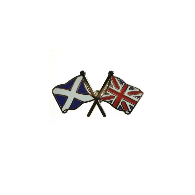 Union Jack-Saltire Friendship Flag Pin Badge - British-Scotland-St Andrews