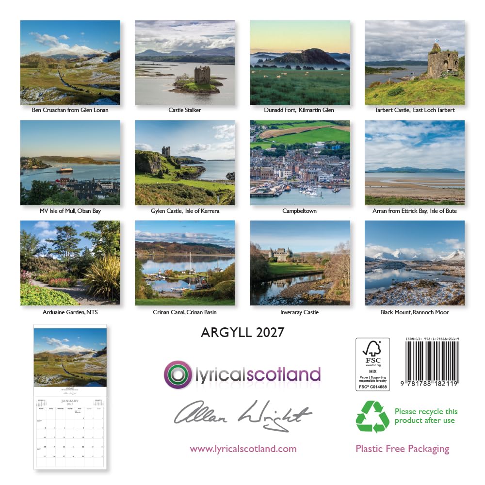 2027 Scotland Calendar: Argyll – Wall Calendar