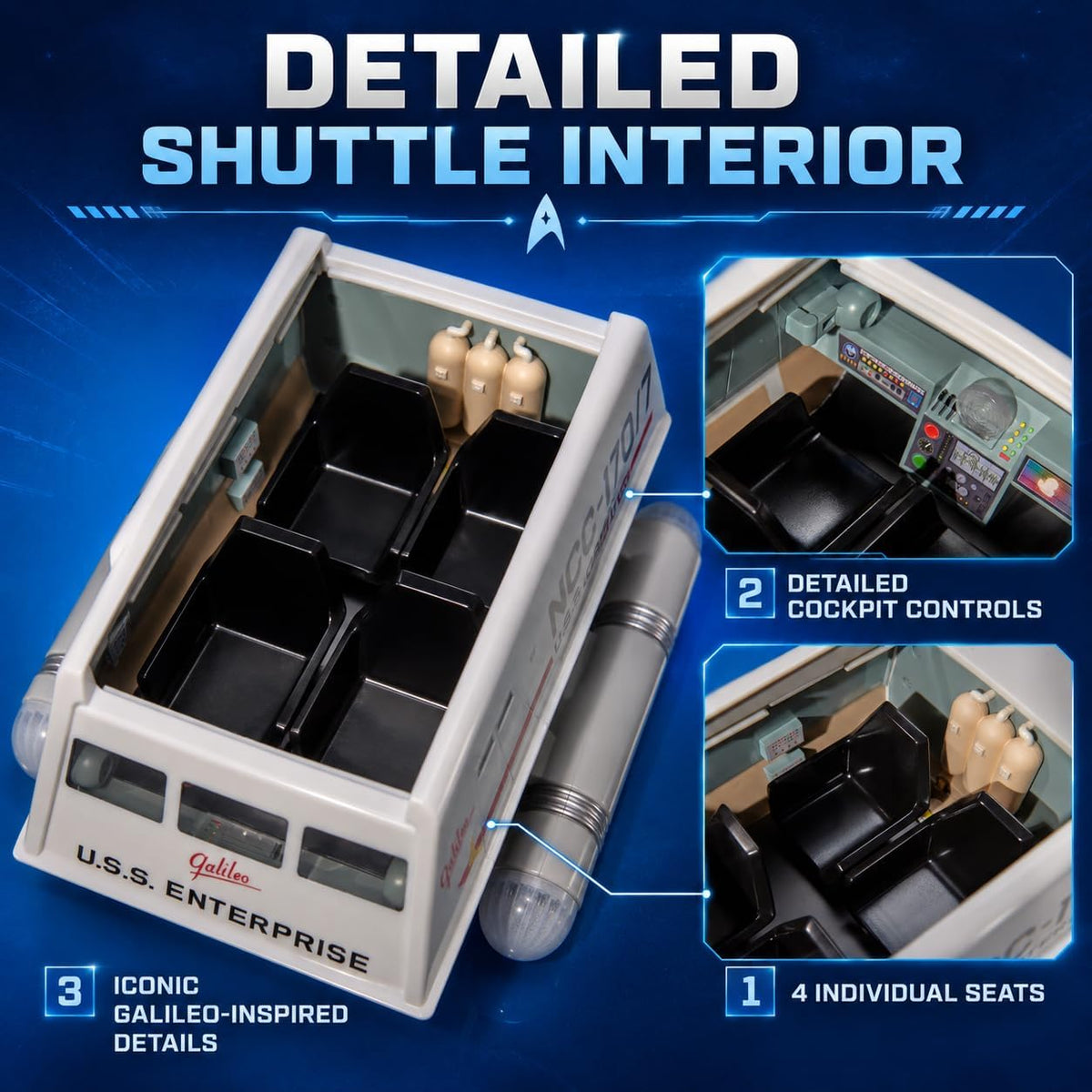 TUBBZ Star Trek Galileo Shuttlecraft, Includes Exclusive Sulu Duck, 23.5cm