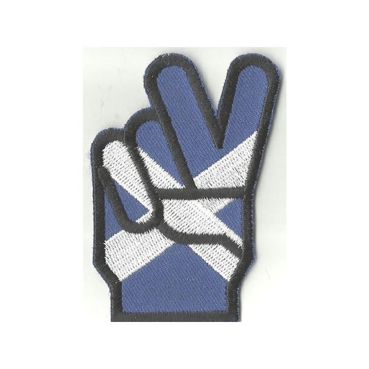 Scottish Saltire Victory Sign Patch