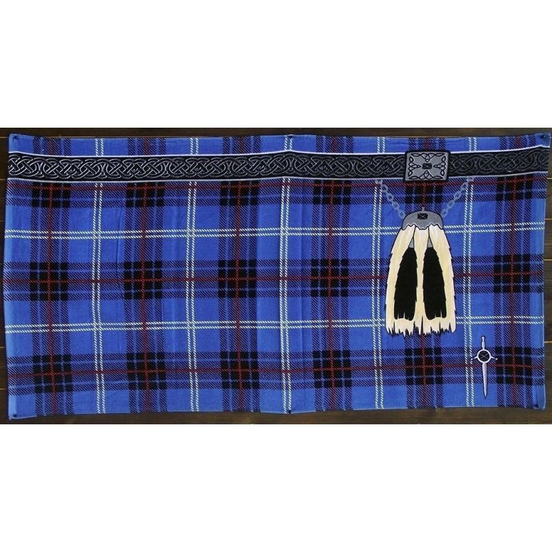 Instakilt Scottish Tartan Kilt Beach Towel (Adult, Blue)