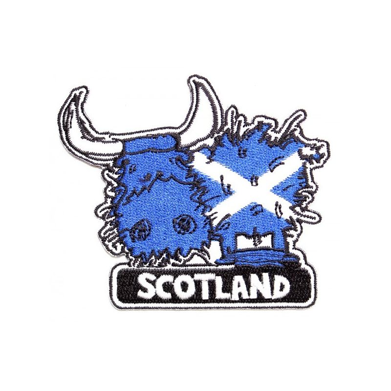 Saltire Highland Cow Patch iron on or sew on