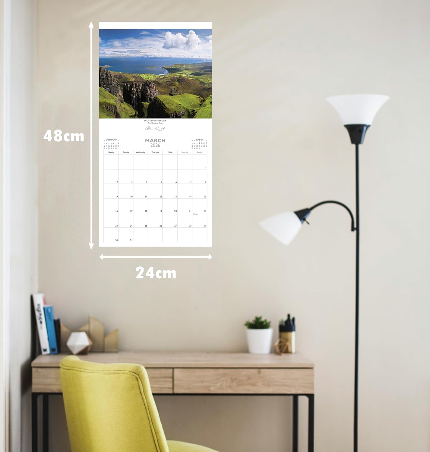 2026 Scotland Calendar: Scottish Islands – Wall Calendar – Month to View – 12 Months
