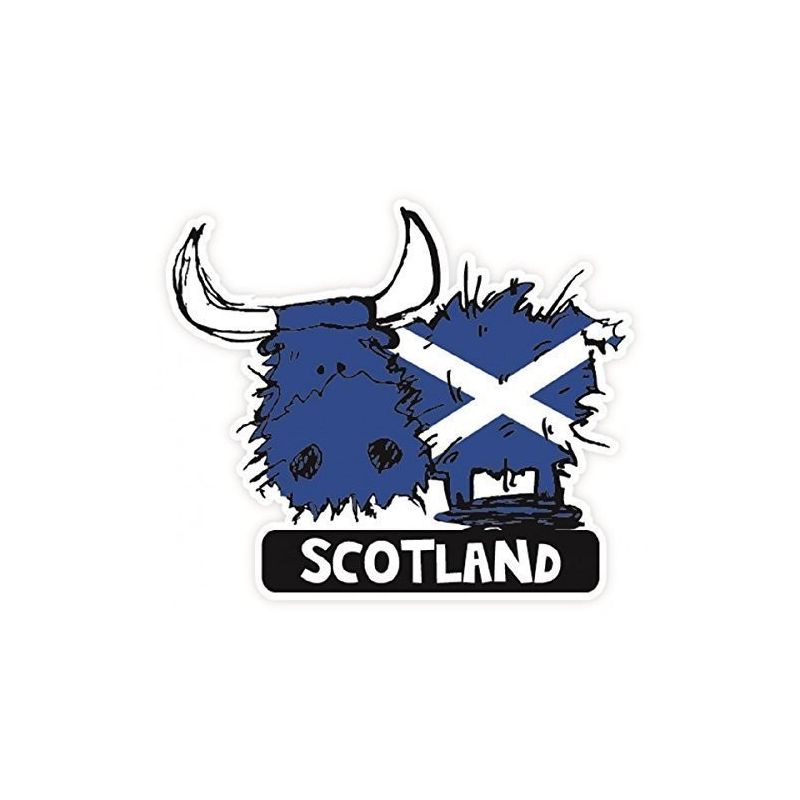 Highland Cow Car Saltire Sticker