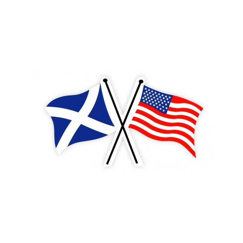 Scottish Saltire and American Crossed Flag Sticker