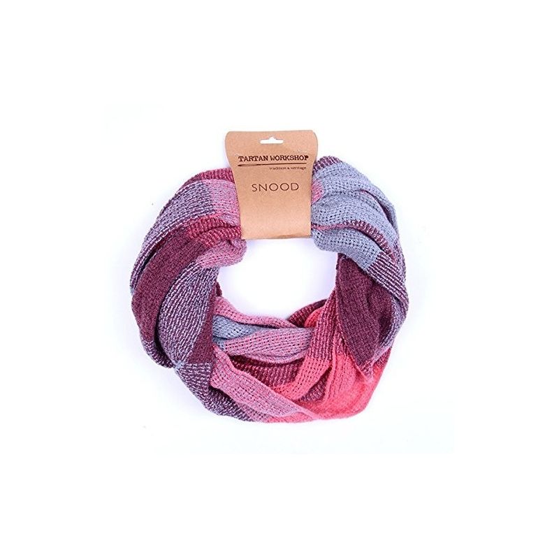 Basket Weave Style Snood, Pink and Grey Colours