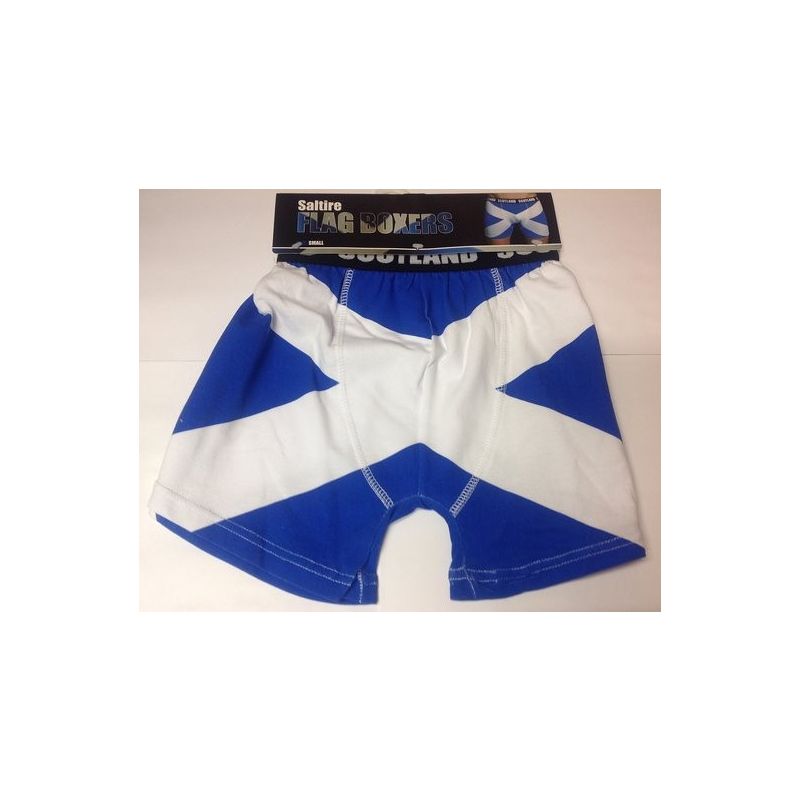 Saltire Boxer Shorts Scottish Gift (Size Medium)