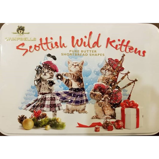 Scottish Christmas Wild Kittens Shortbread in tin