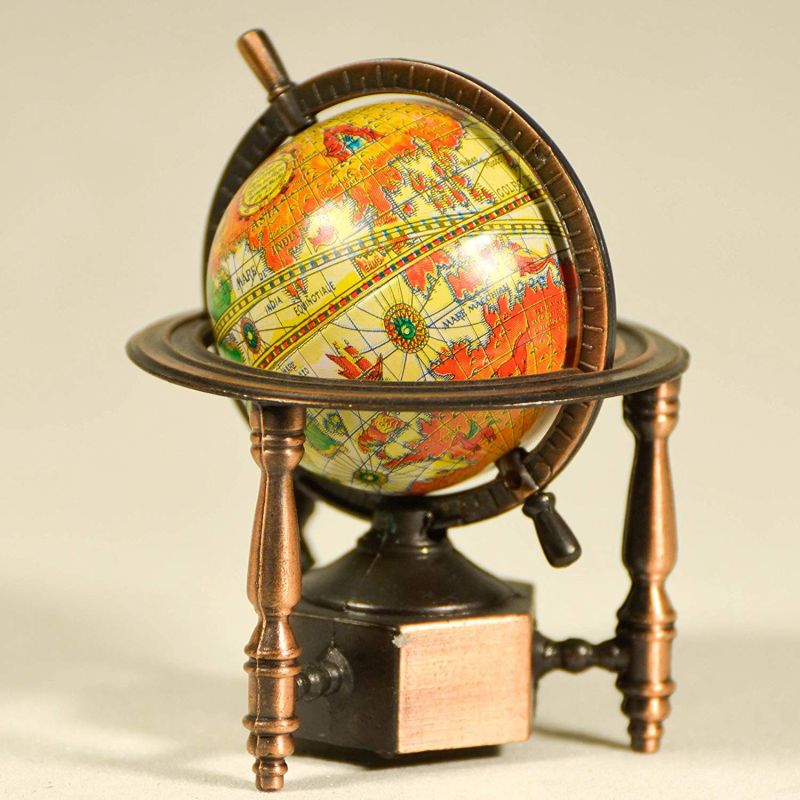 Antique Finished Die-Cast Miniature Pencil Sharpener - Globe