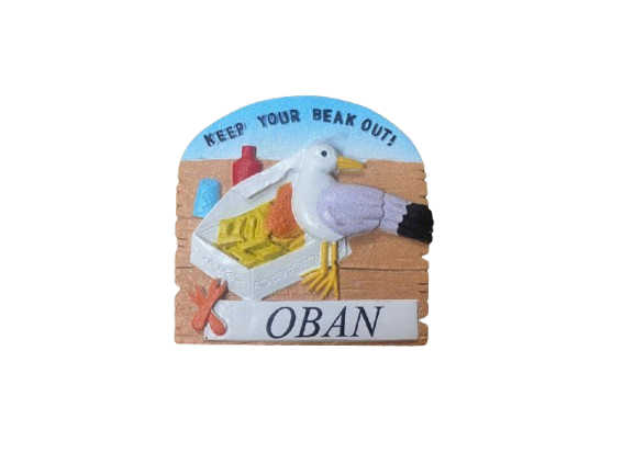 Seagull Fridge Magnet "Keep your Beak Out!" - Oban