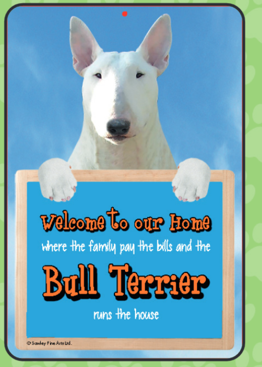 English Bull Terrier (White) Welcome Hang-up