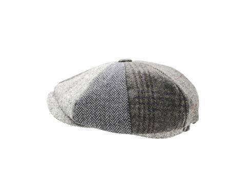 Heritage Patchwork Newsboy Cap - Grey Multi Colour