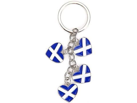 Scottish Keyring Multi Saltire Heart