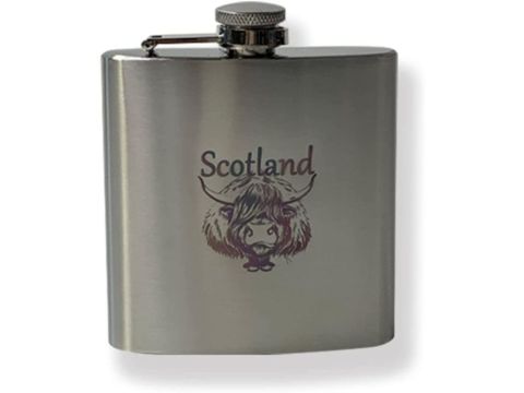 Scotland Highland Cow 6oz Hip Flask