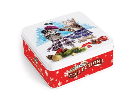 Christmas Shortbread Dancing Cat Tin (shortbread fingers) 90g