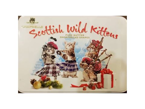 Scottish Christmas Wild Kittens Shortbread in tin