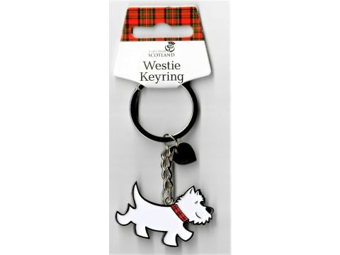 Scottish Westie Metal Keyring