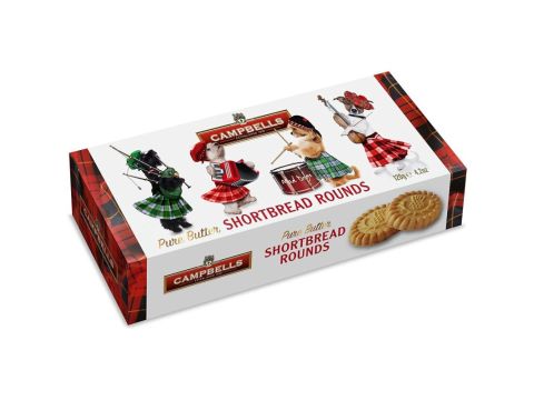 Campbells Shortbread 120g Mad Dogs Shortbread Rounds shaped carton